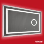 espejo retroiluminado con franja exterior y lupa